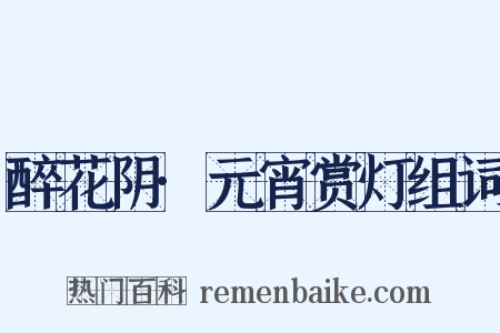 醉花阴·元宵赏灯组词是什么意思的图片